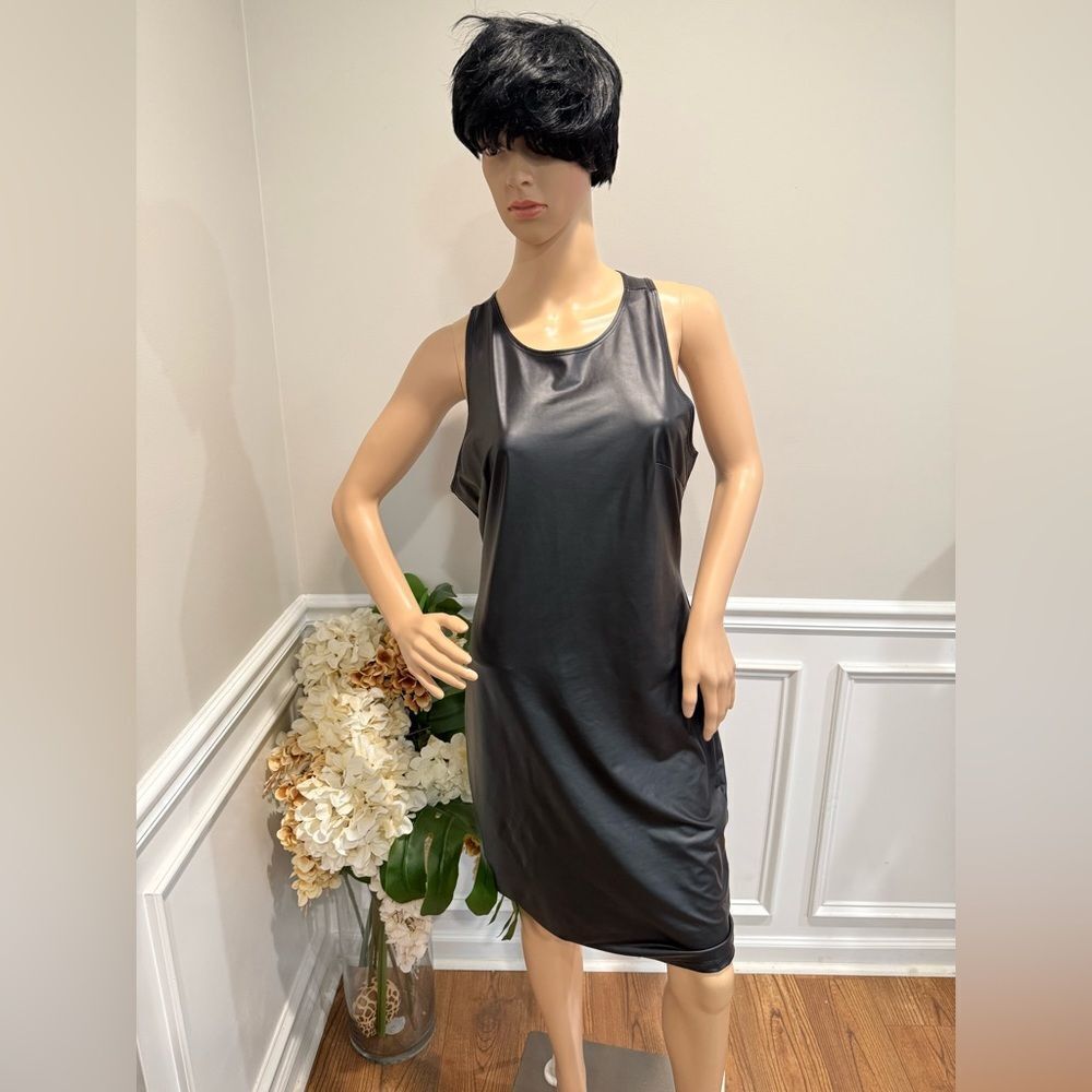Faux leather dress